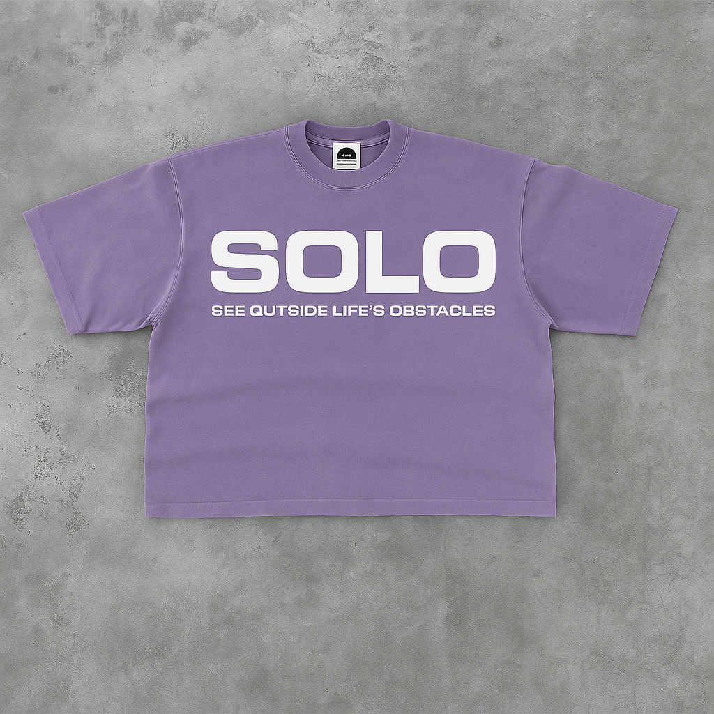 Purple Cropped Unisex SOLO Glow Tee