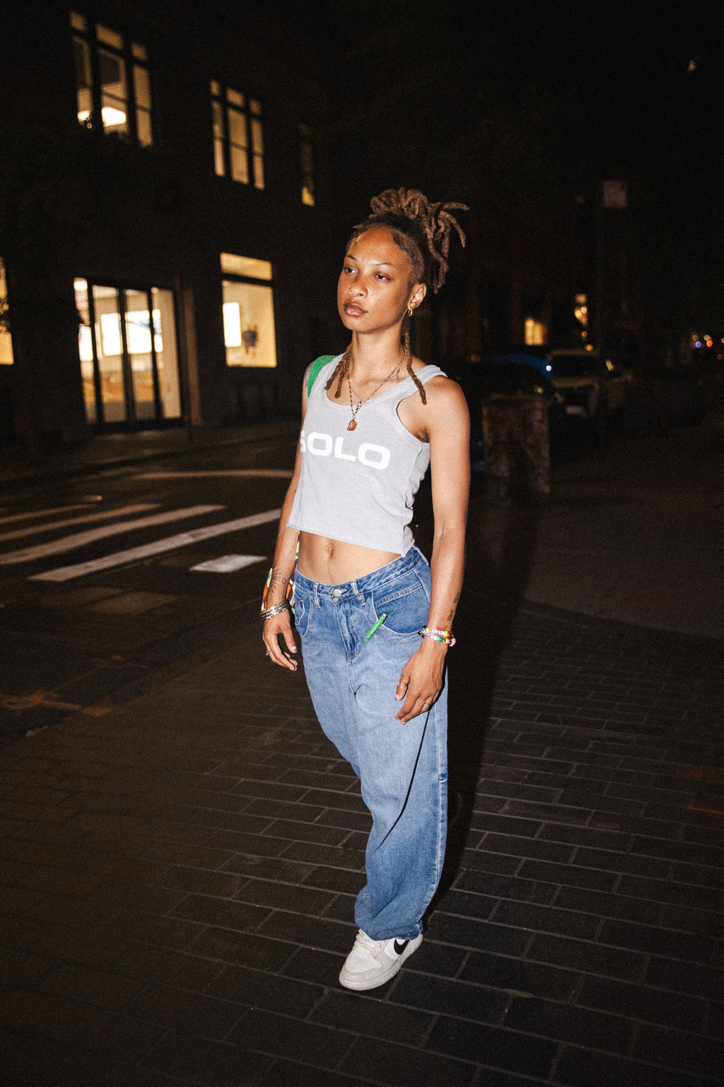 Solo Glow in Distressed Tank Top