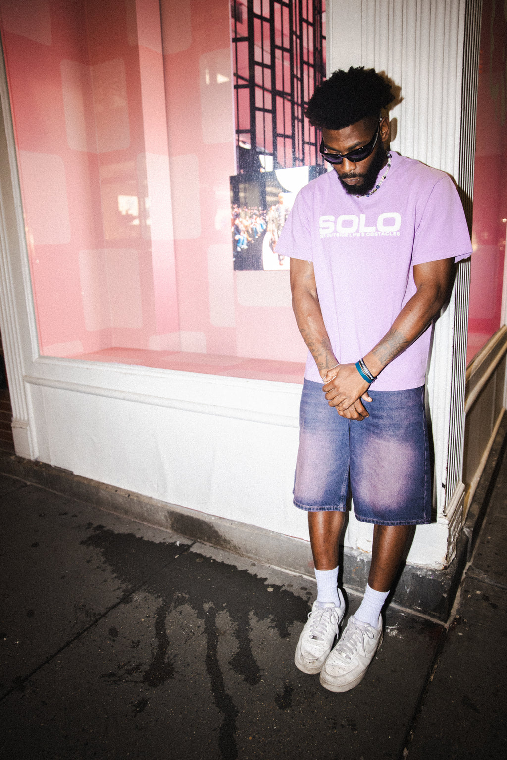 Purple Cropped Unisex SOLO Glow Tee