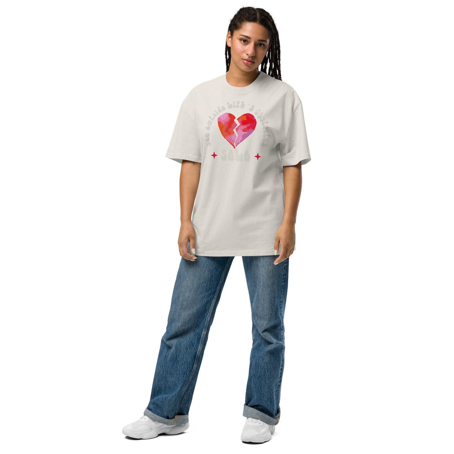 Oversized V Day SOLO faded t-shirt